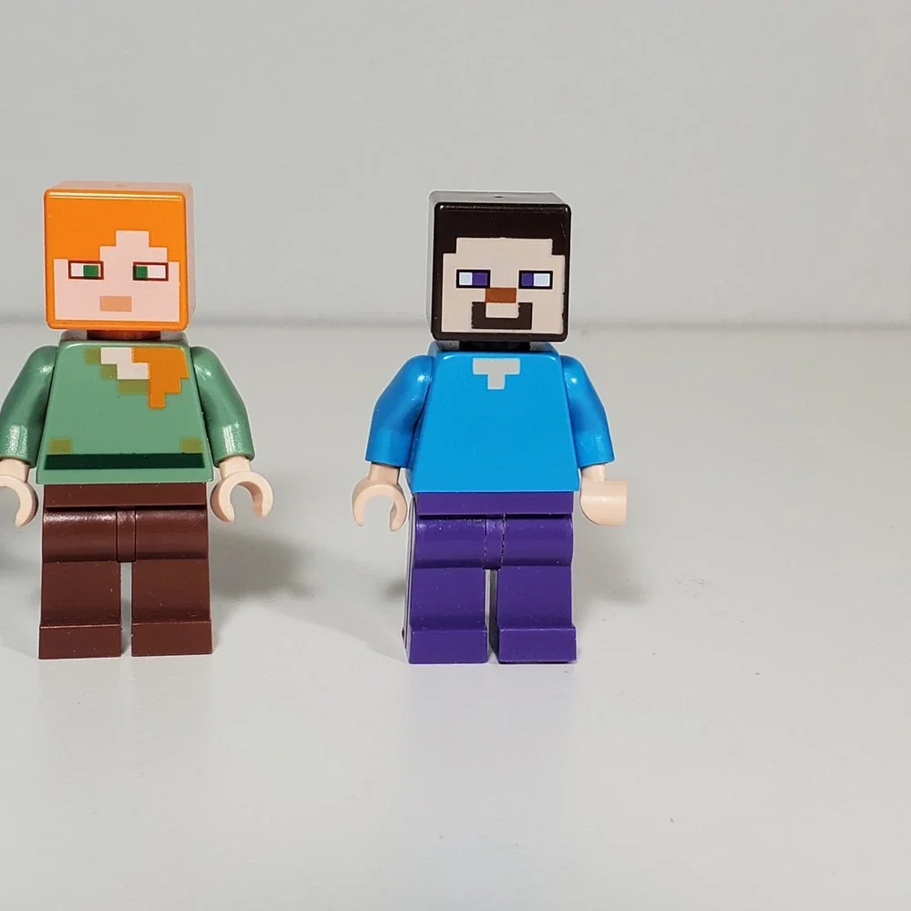 Lego Minecraft Minifigures Lot 5 Figures Armor Steve Alex Pirate Hoodie